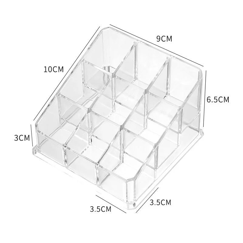 Transparent Multi-grid Lipstick Holder Women Makeup Organizer Storage Box Lipstick Display Cosmetic Jewelry Organizer Box Peaceful Pleasures Health and Wellness