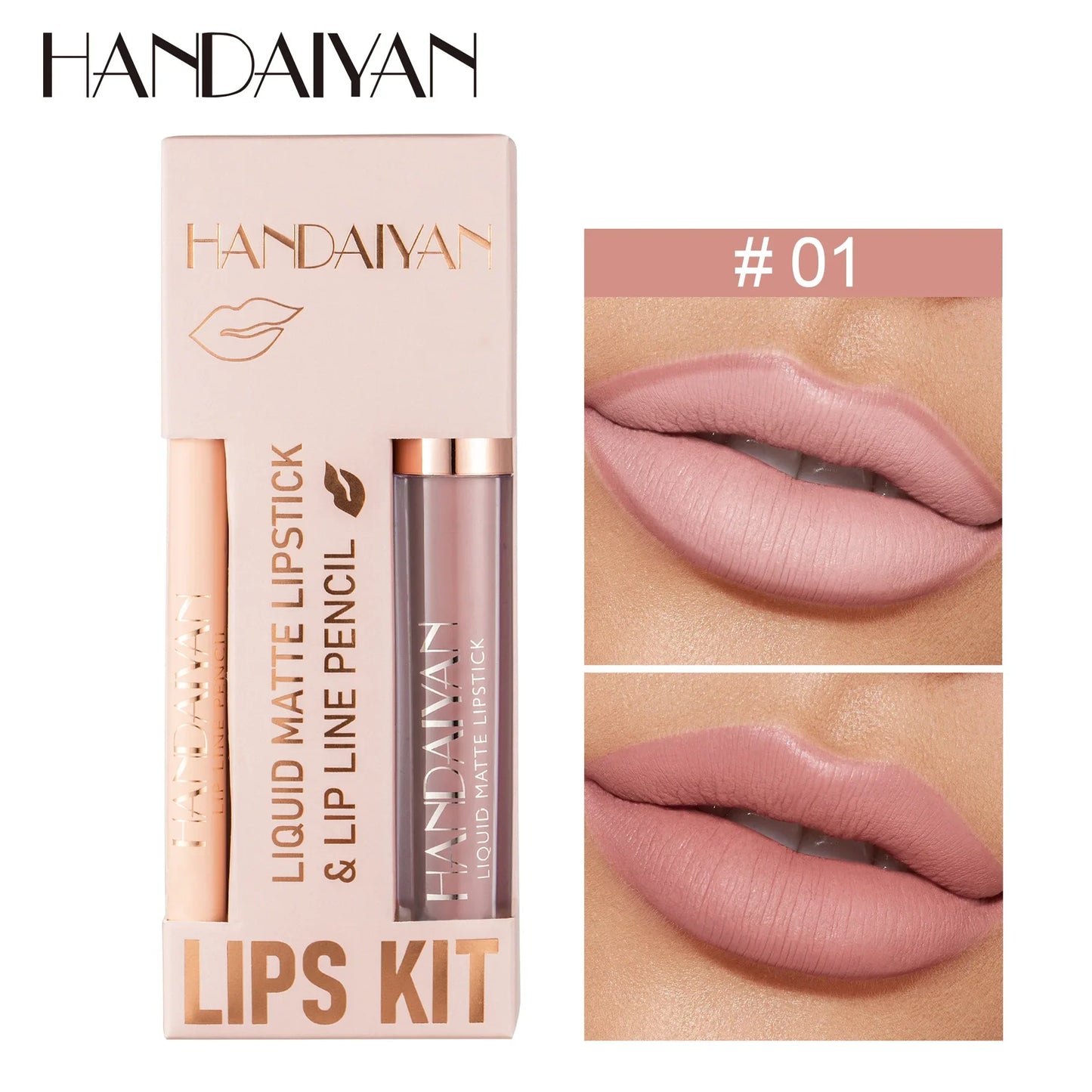 Handaiyan 2-in-1 Matte Lipstick & Lip Liner Set | 12 Shades