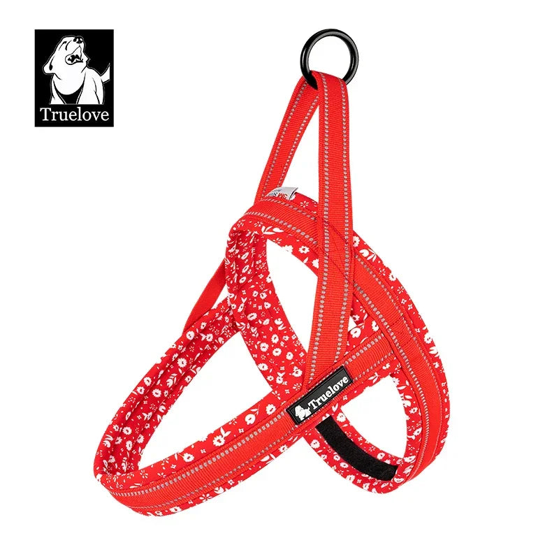 Truelove Floral Printing Mesh Padded Harness for All Breeds Quick Fit Dog Vest Harness Small Medium Large Dogs Outdoor TLH58122 Peaceful Pleasures Health and Wellness Poinsettia XL China Mainland