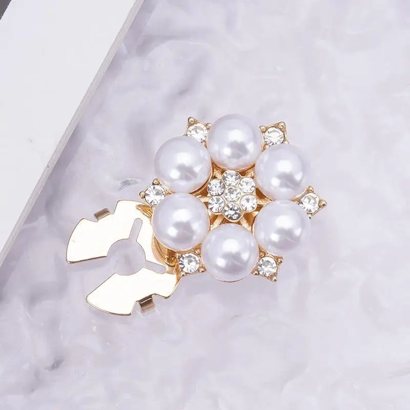 Crystal Pearl Clip-On Button Covers | DIY Shirt & Blouse Decor
