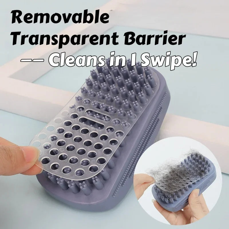 3-Head Silicone Pet Bath Brush – Fur Removal for Cats & Dogs