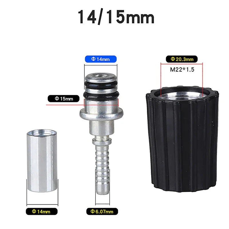 M22 Pressure Washer Hose Insert Fitting D14/D15mm Ring Nut