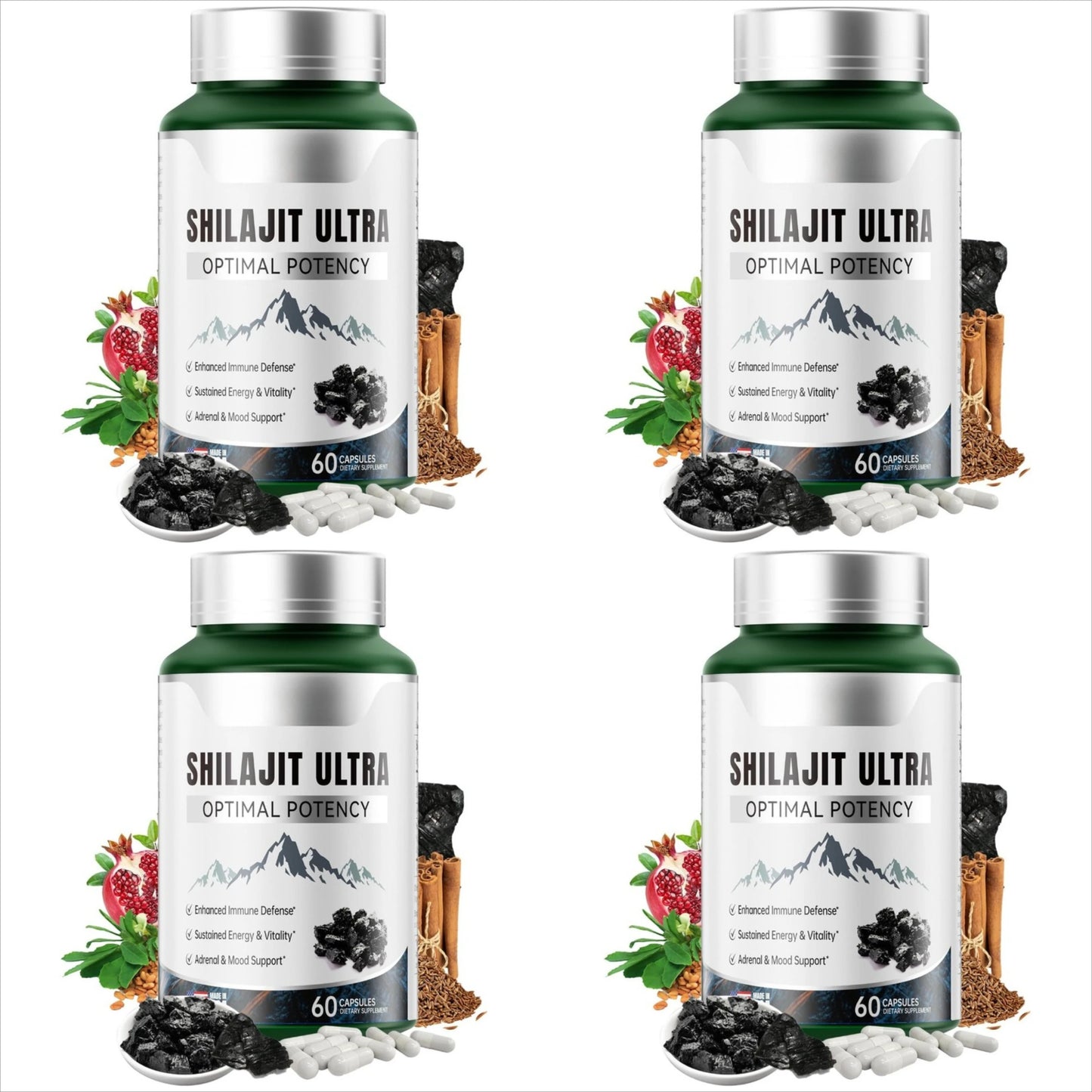 Shilajit Ultra Daily Energy & Vitality | L-Arginine 60 Caps