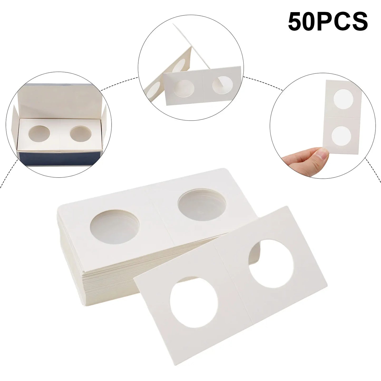 Coin Holders Stamp Holder Storage Box Case Square Cardboard Household