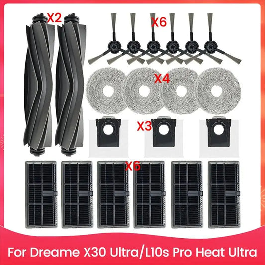 A36T-For Dreame X30 Ultra/L10s Pro Heat Ultra Robot Vacuum Cleaner Main Side Brush Hepa Filters Mop Pad Dust Bags Accessories Peaceful Pleasures Health and Wellness Default Title