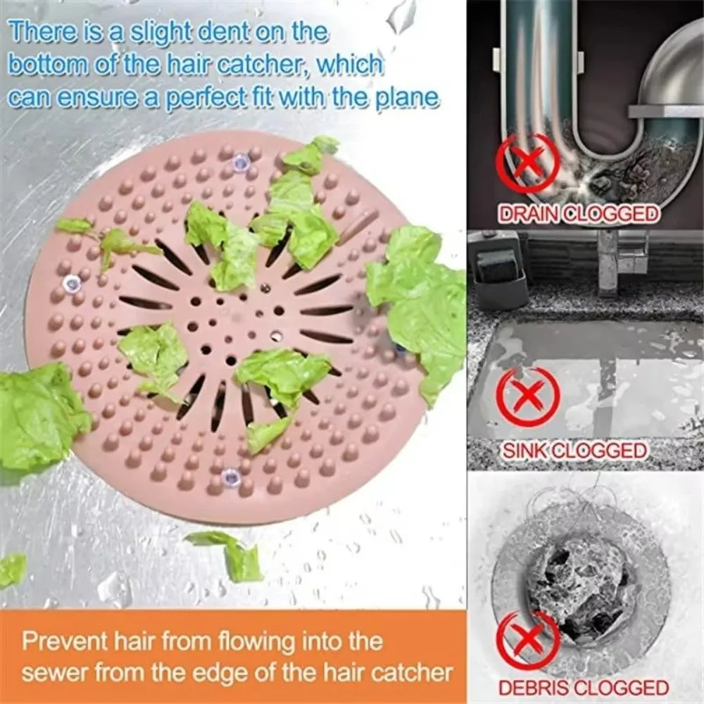 Silicone Hair Catcher Shower Drain Strainer Cover | Anti-Clog