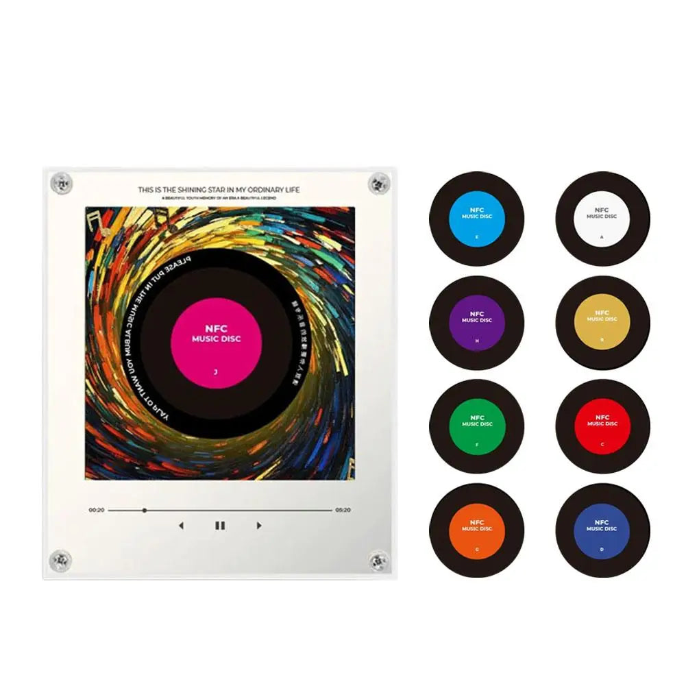 NFC Vinyl Mini Music Player – Fridge Magnet LED Night Light