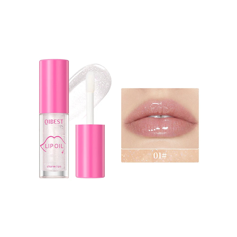 6-tone Moisturizing Lip gloss Brightening Oil Lip Gloss Transparent Glass Shiny Lip Balm Plumper Hydrating Lipgloss Cosmetics Peaceful Pleasures Health and Wellness 01 Clear White