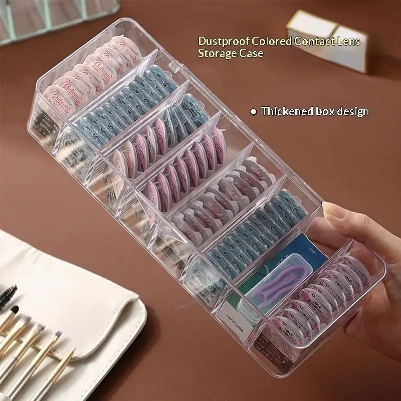 7-Grid Transparent Cosmetic & Contact Lens Storage Box