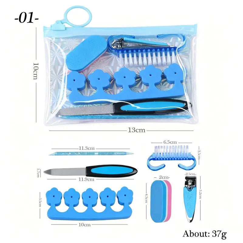 Portable 5/6Pcs Manicure Pedicure Tool Manicure Care Kit Dead Skin Pusher Nail Clipper Nail File Polishing Block Grinding Tool Peaceful Pleasures Health and Wellness 1