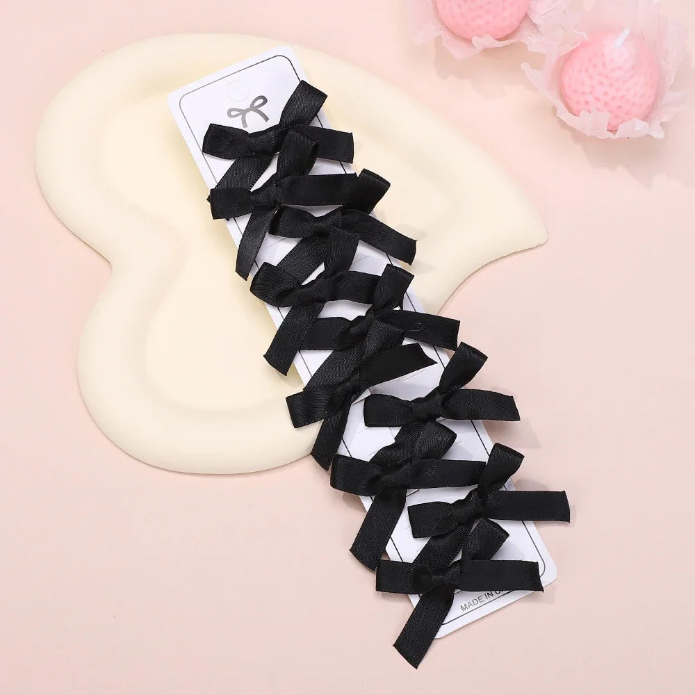 4 8 Girls Bows Mini Hair Clips Metal Hairpin Headwear Barrette