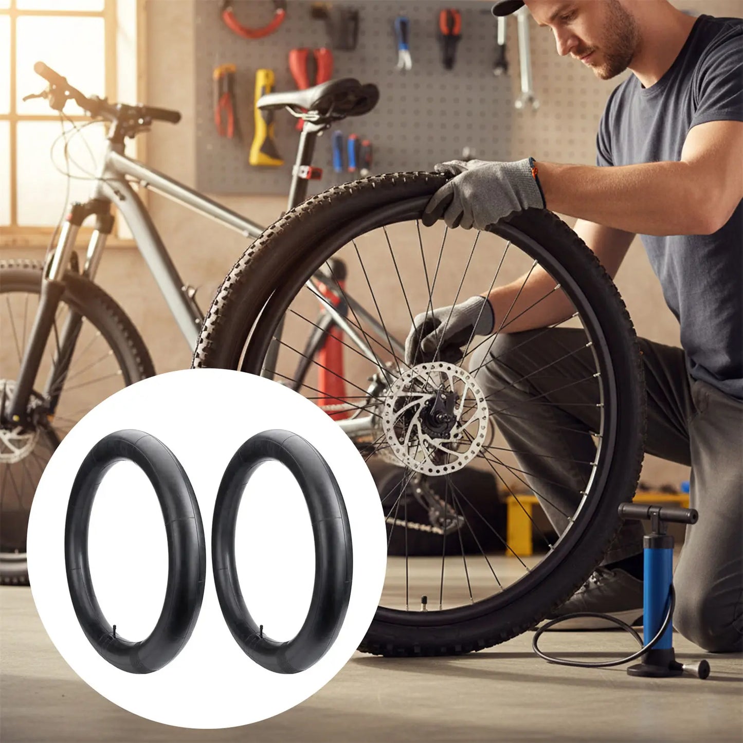 Bicycle Inner Tube 20 Inch Fat Tire for Snow and Sand Beach Bikes with Butyl Rubber and American-Valve Peaceful Pleasures Health and Wellness