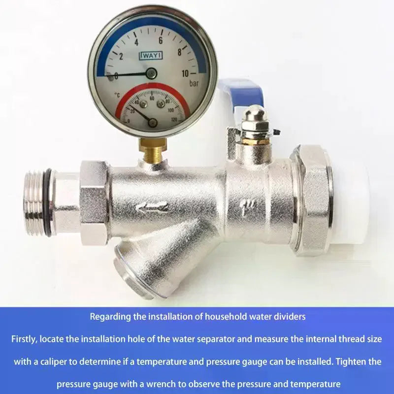 2-in-1 Temperature & Pressure Gauge | 10 Bar 0–120°C Metal