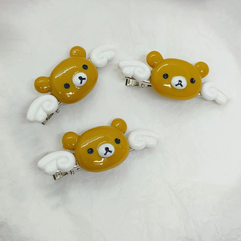 Kawaii Winged Bear Hair Clip – Angel Hairpin for Girls