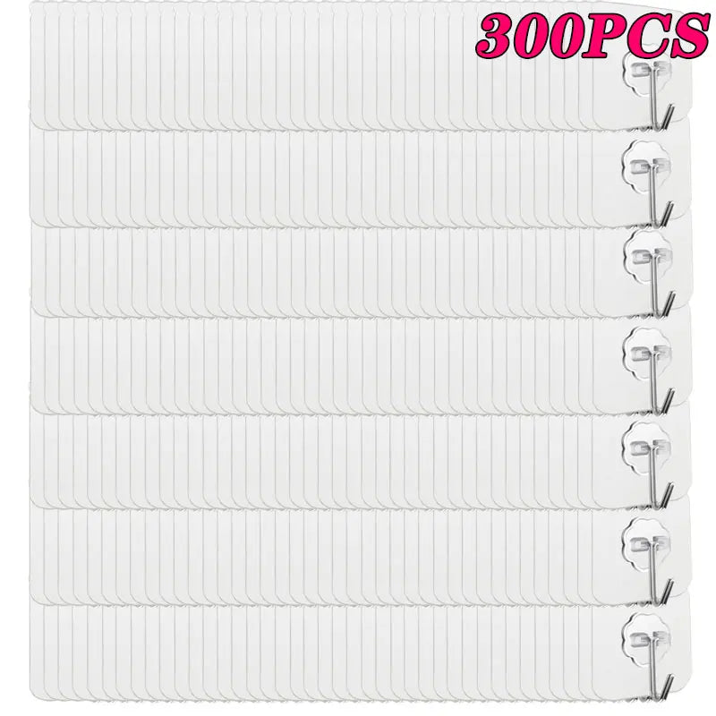 Transparent Self-Adhesive Wall Hooks – No-Drill, Bulk 10–100 Pcs