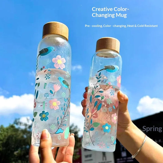 New Cold Water Discoloration High Borosilicate Glass Cup Coffee Milk Cup High Temperature Resistant Water Cup Beverage Bottle Peaceful Pleasures Health and Wellness