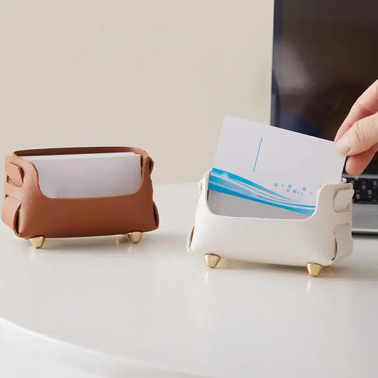 PU Leather Desktop Business Card Holder & Sign Display Stand Business Card Holder Oasis Select