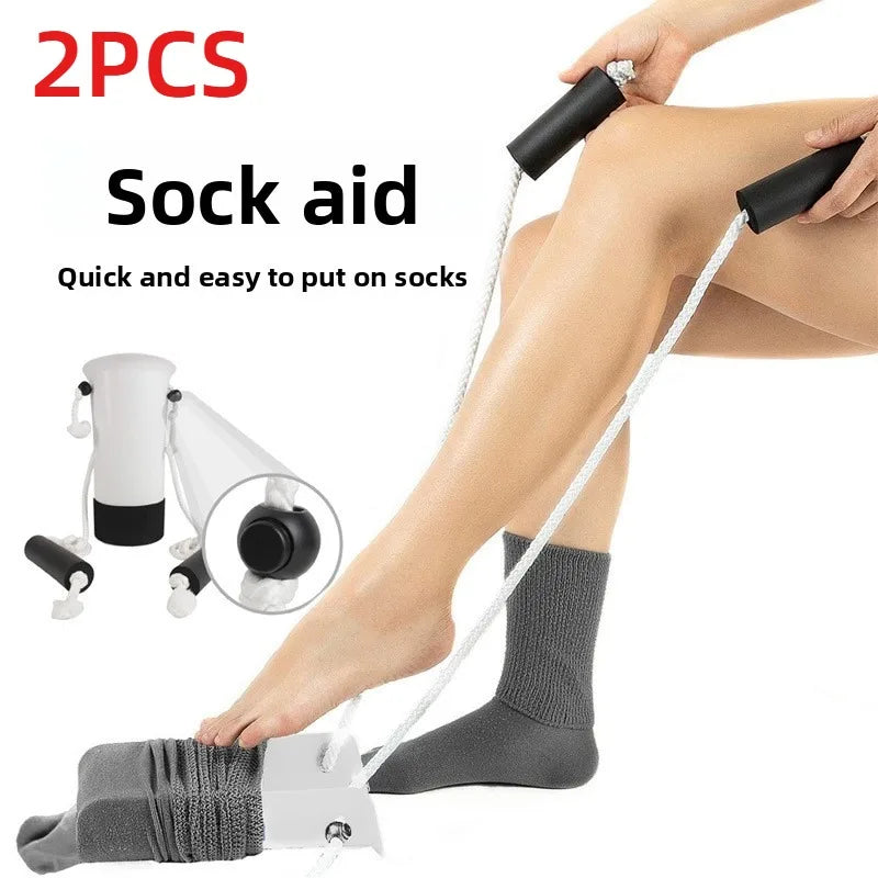 Sock Aid for Seniors with Easy Grip Foam Handles, Dressing Helper for Elderly, Disabled Limited Mobility Putting on Socks Easily Peaceful Pleasures Health and Wellness