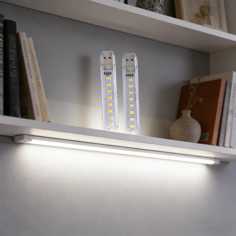 Portable USB Clip-On LED Mini Lamp – Flexible 8 LED Night Light