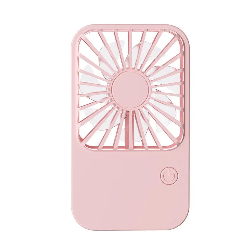  Ultra Thin Portable Pocket Fan USB Rechargeable 3-Speed Adjustable Handheld Fans With Stand 2-in-1 Desk Fan For Outdoor Travel Peaceful Pleasures Health and Wellness Pink
