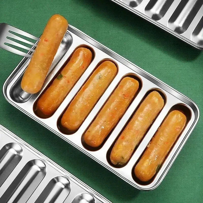 6 in 1 Sausage Maker Stainless steel Mold DIY Hot Dog Handmade ham sausage mould Kitchen Making and Refrigerated Hot Dog tool Peaceful Pleasures Health and Wellness