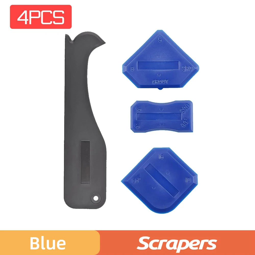 5-in-1 Caulk Remover & Sealant Smoother Tool Set – 5 Pads Peaceful Pleasures Health and Wellness Blue Scrapers