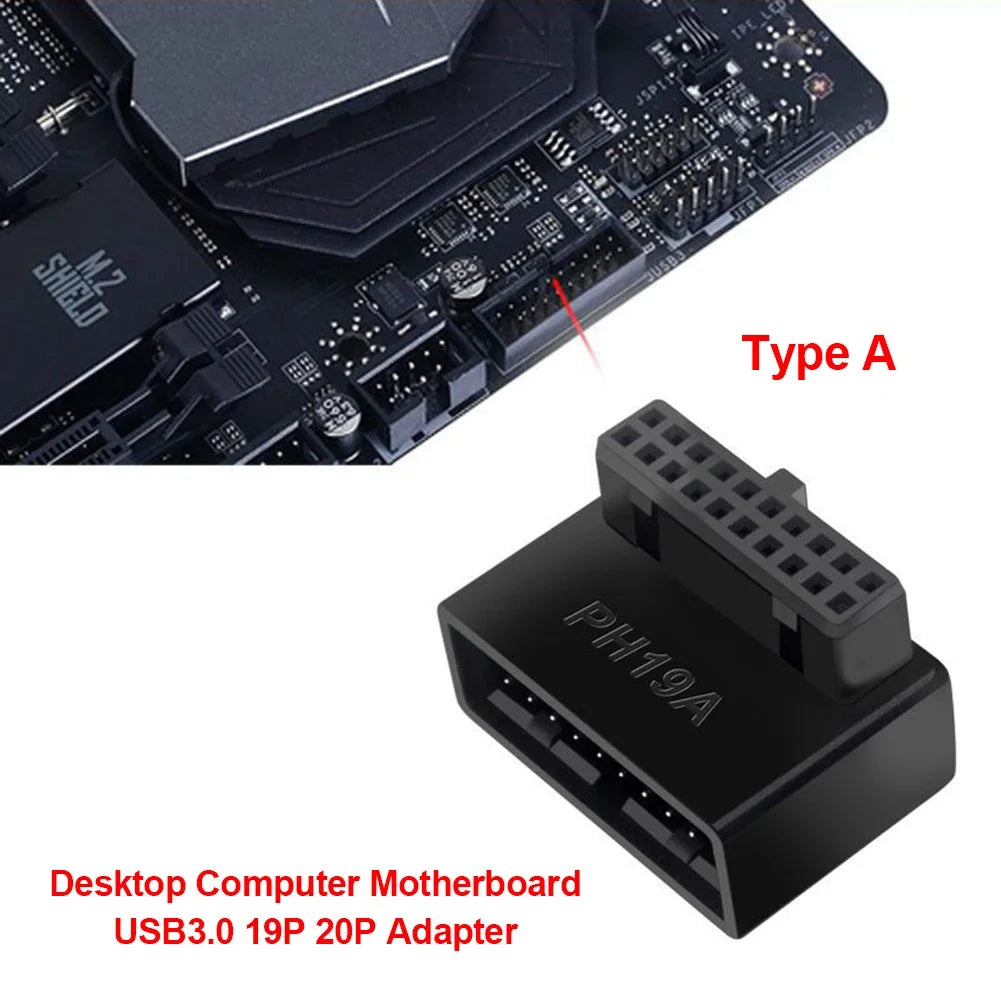 USB 3.1 Type-C 90° Internal Header Adapter – Type-E Converter