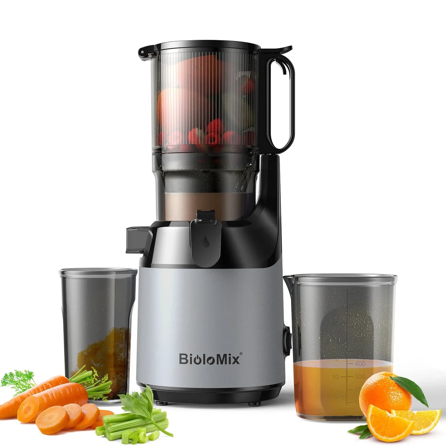 BioloMix Cold Press Juicer – 130mm Feed Chute, High Yield, BPA-Free Juicer BioloMix SJ-023 220-240V EU|Mexico