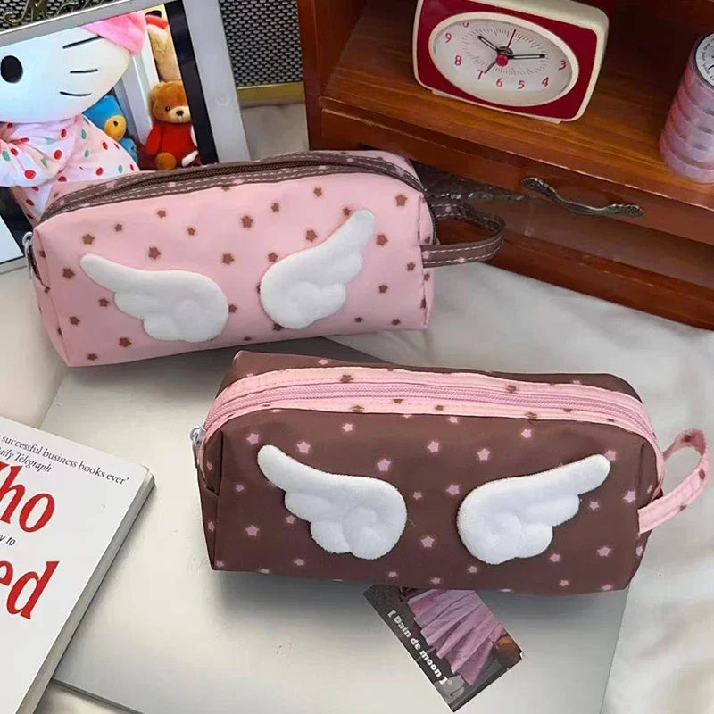 Angel Wings Pencil Case – Large Capacity Fabric Pen Bag