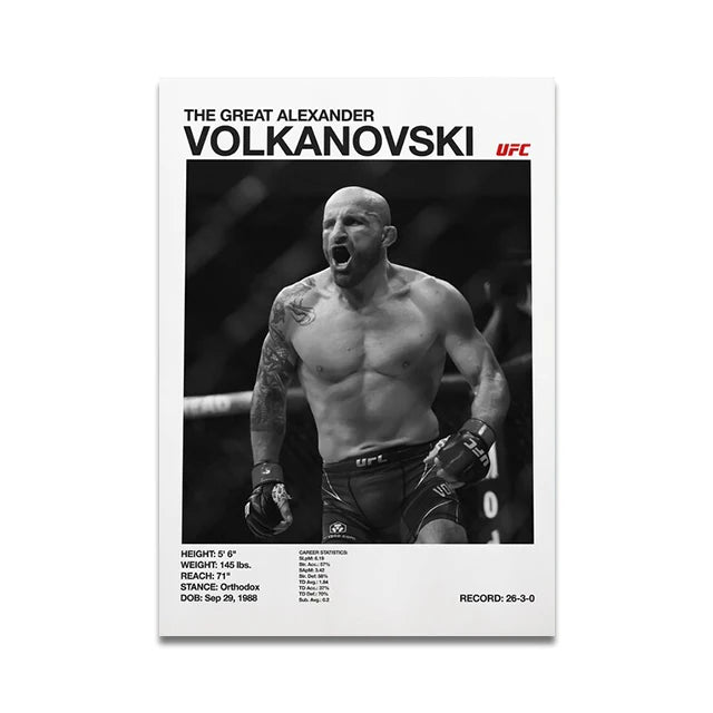 Boxing Fighting Star Canvas Wall Art Print Poster MMA Decorative Painting Home Decor Boxing Lover Gift Unframed Peaceful Pleasures Health and Wellness SW9924 50x70cm
