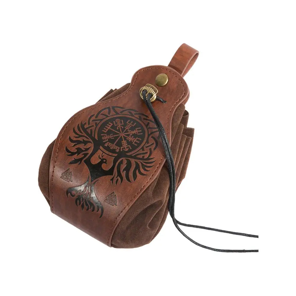 Celtic PU Leather DnD Dice Bag | Medieval Drawstring Pouch