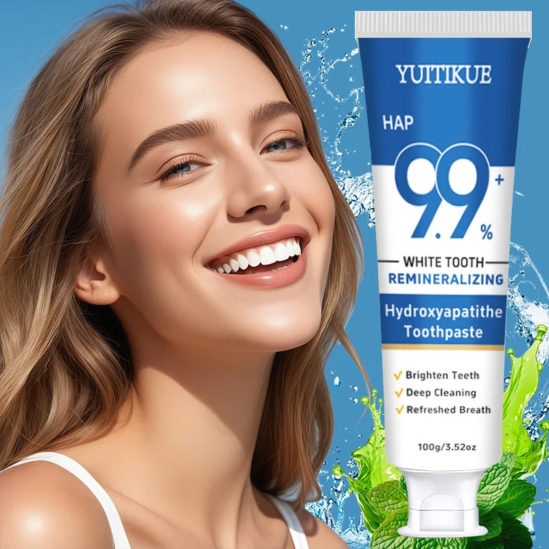 YUITIKUE HAP Hydroxyapatite Toothpaste 9.9+% Remineralizing White Teeth Deep cleaning Fresh Breath 100g Peaceful Pleasures Health and Wellness