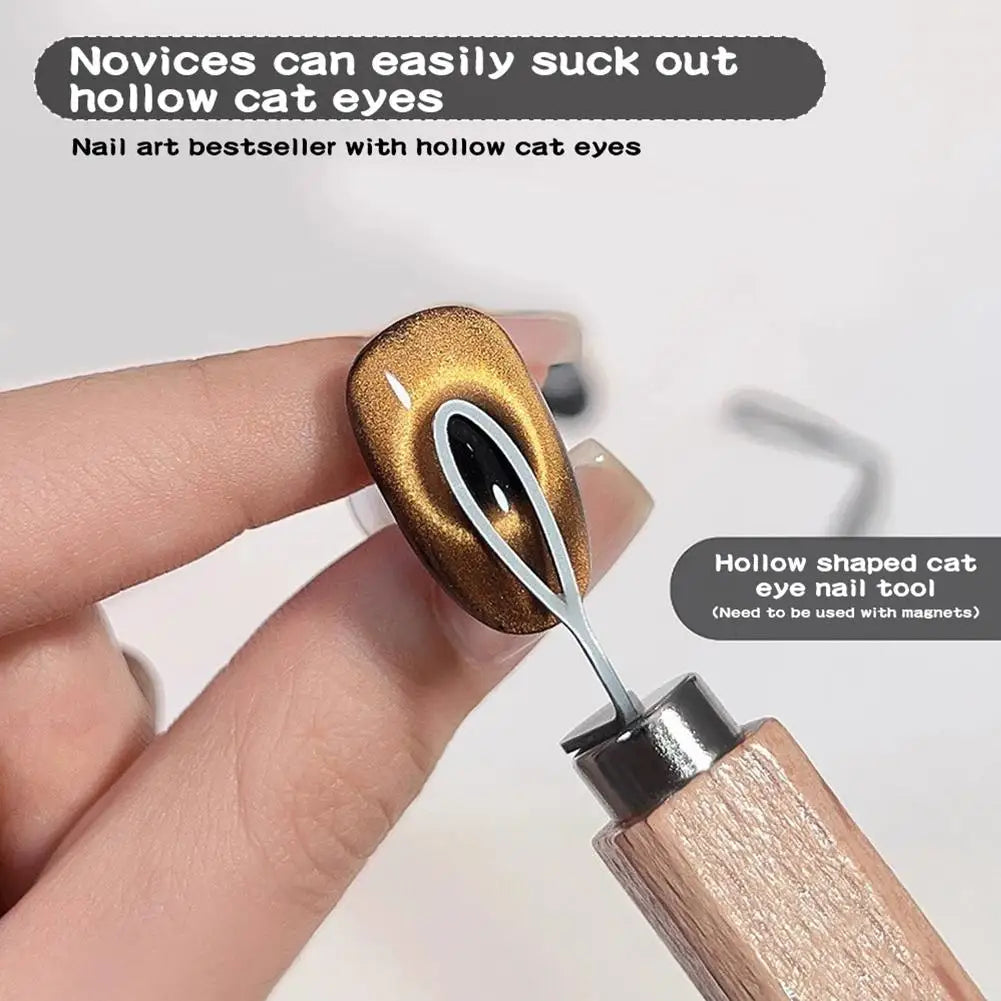 1/3/5pcs Cat's Eye Shaped Nail Magnet Stick Wire Tools For Creating Eye Shapes On Nails Love Heart Cat Eye Nail Magnet Art Acces Peaceful Pleasures Health and Wellness