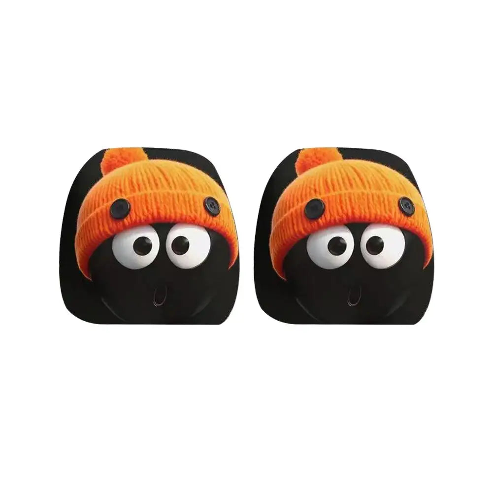 2-Pack Cartoon Smiley Face Car Headrest Covers – Washable