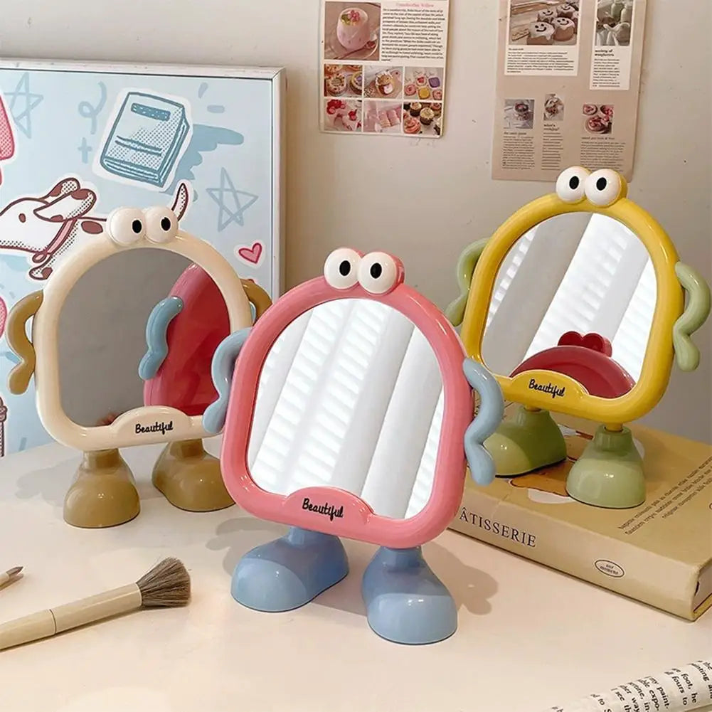 Cute Cartoon Desktop Makeup Mirror – Foldable Compact Vanity