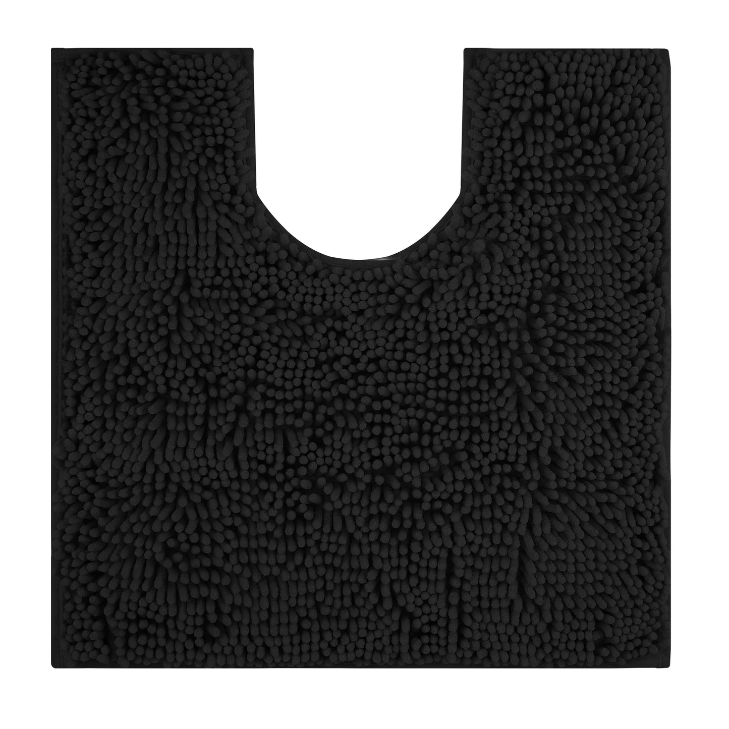 Toilet Rug U-Shaped Super Absorbent Chenille Bathroom Mats Non-Slip Backing Machine Washable For Bathrooms Floor Decoration Peaceful Pleasures Health and Wellness Deep Grey 50x50CM U-Shape