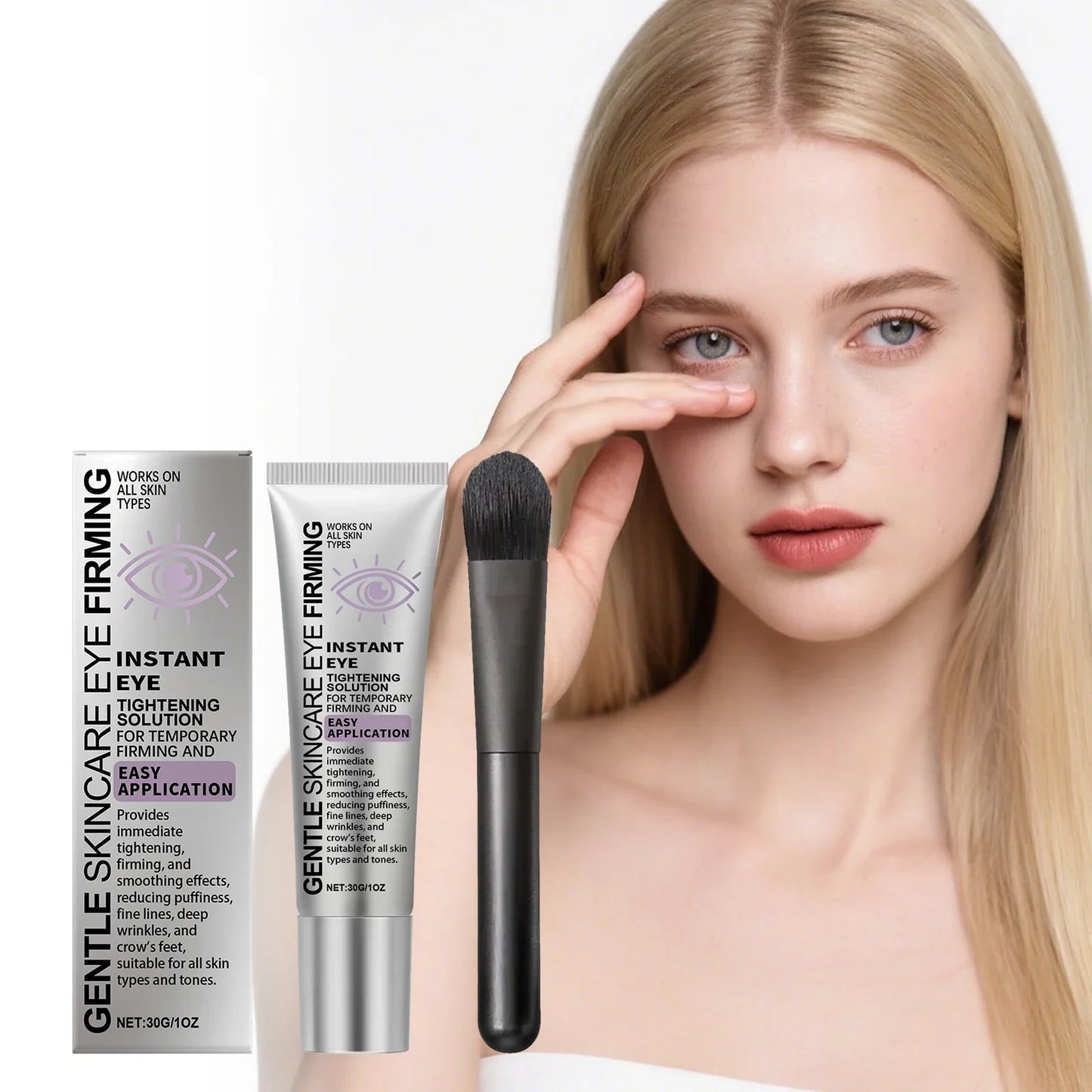 Instant Tightening Eye Cream with Brush – Anti-Puffiness 30g
