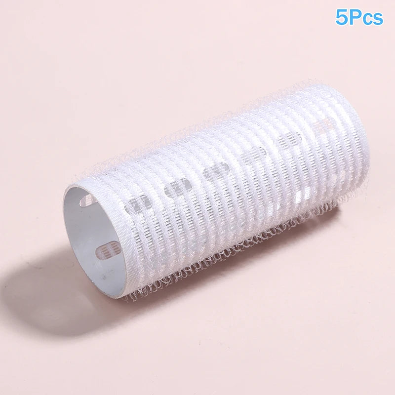 1/5Pcs Bangs Roller Set Hook & Loop Aluminium Silver Core Self Grip Styling Hair Rollers Hot Thermal Volume Curler 30X80mm Peaceful Pleasures Health and Wellness 5Pcs White