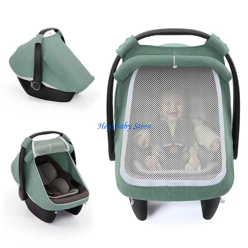 Baby Car Seat Cover | Breathable Cotton Double Window Sunshade