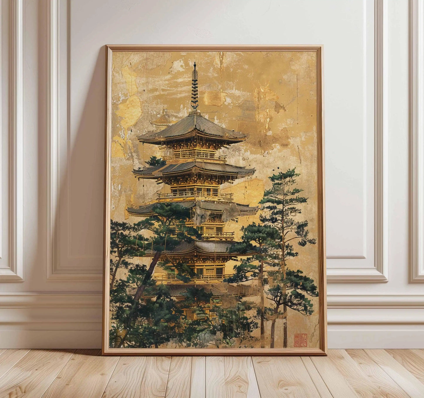 Japanese Crane Ukiyo-e Vintage Wall Art Canvas Print