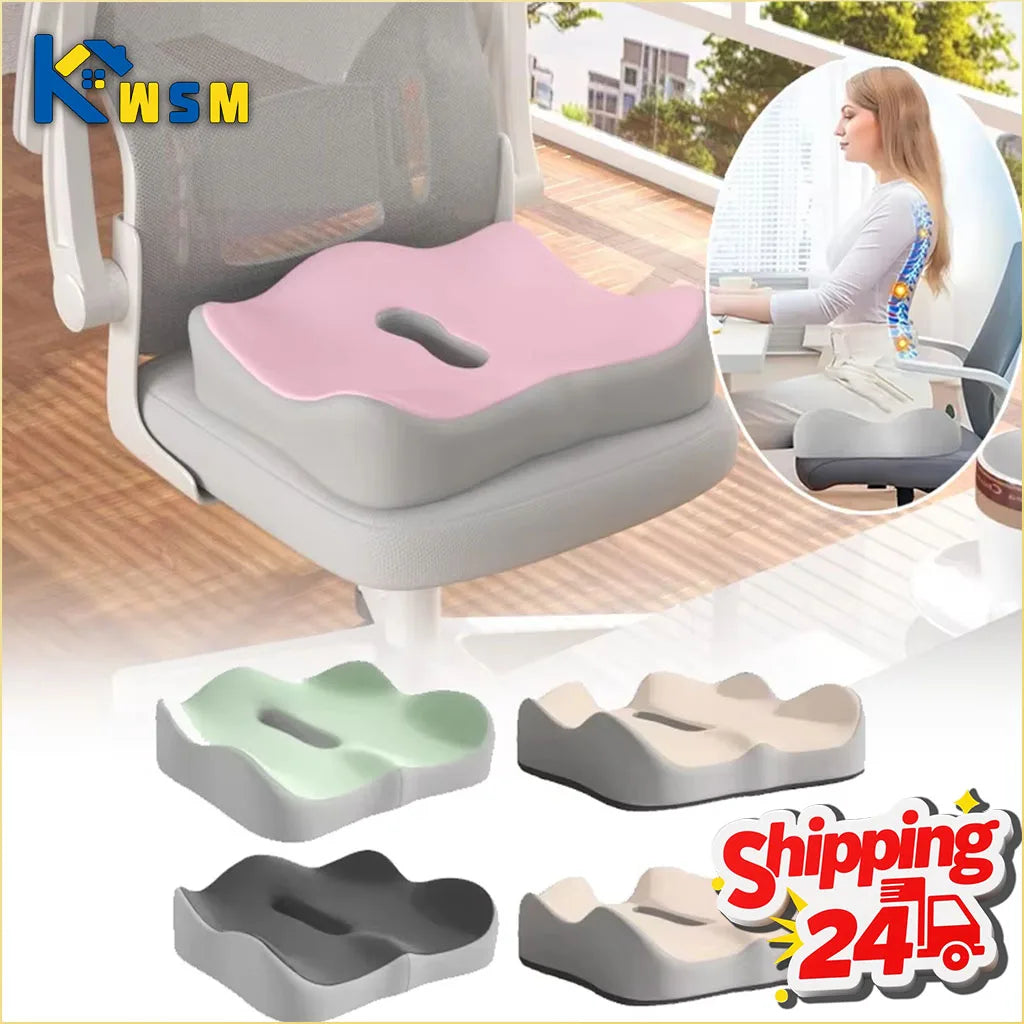 Memory Foam Seat Cushion – Office & Car Chair Pad | Lumbar Support