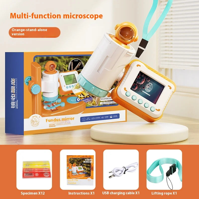 Microscope, Children's Science Professional Grade, Electron Optics, High Definition, Portable, Handheld Magnifier Peaceful Pleasures Health and Wellness 1