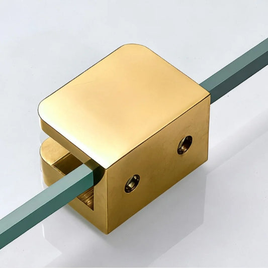 1X Sturdy Brass Glass Clamp Secure Bath Shelf&wine Cabinet Gold Peaceful Pleasures Health and Wellness small