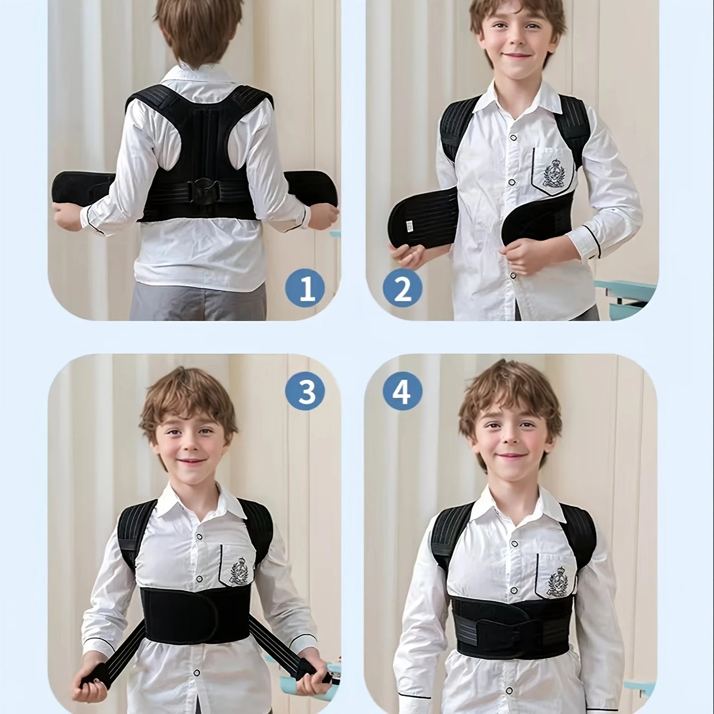 Posture Corrector Back Brace Anti-Hunchback Device Student Children Specialized Adolescent Back Correction Belt Home Wear Peaceful Pleasures Health and Wellness