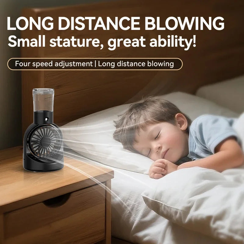 Portable Mist Spray Mini Fan Handheld Fan Ultra-Long Battery Life Hydrating Cooling Temperature-Reducing Desktop Fan Peaceful Pleasures Health and Wellness
