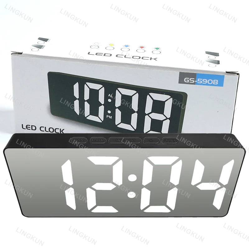 LED Digital Alarm Clock | Temperature Display, Adjustable Brightness