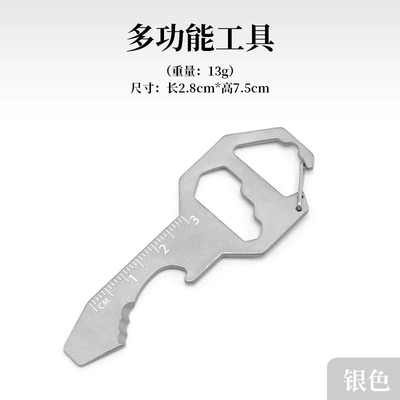 Cassette EDC Multi-Tool Keychain | Bottle Opener & Screwdriver EDC Multi-Tool Card Peaceful Pleasures Health and Wellness Silver
