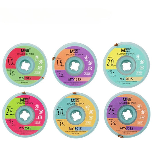 MaAnt High Quality Desoldering Wick with Braided Copper Wire 1015 1515 2015 2515 3015 3515 for Phone PCB BGA Soldering Braid 1.5 Peaceful Pleasures Health and Wellness