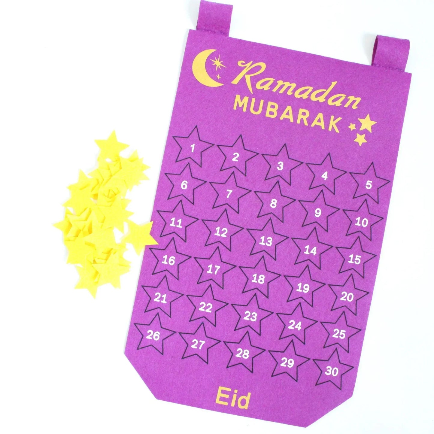 Ramadan Mubarak Countdown Calendar | Eid Wall Decor Gift Ramadan Wall Calendar Peaceful Pleasures Health and Wellness purple