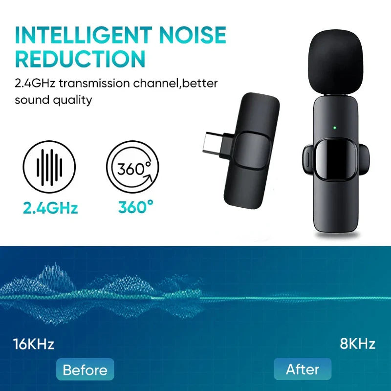 Wireless Lavalier Mic for Type-C Android – Vlogging & Live